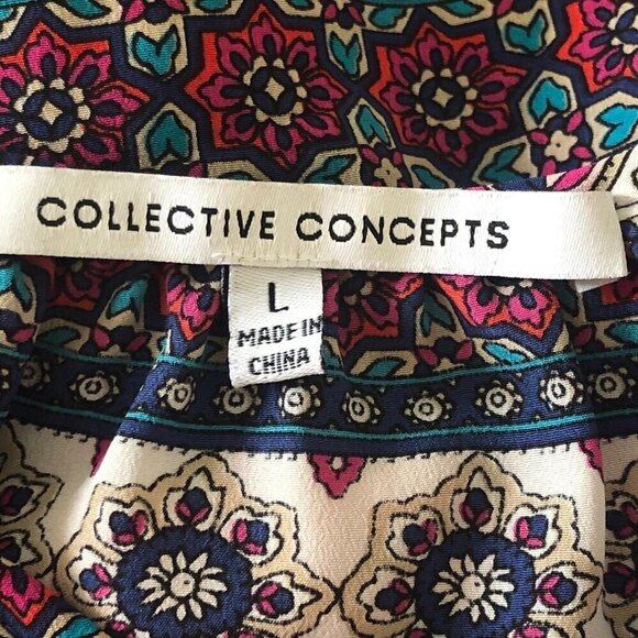 Collective Concepts Racerback Tank Top, Red White Blue Pattern Women's Sz Large - Picture 9 of 9